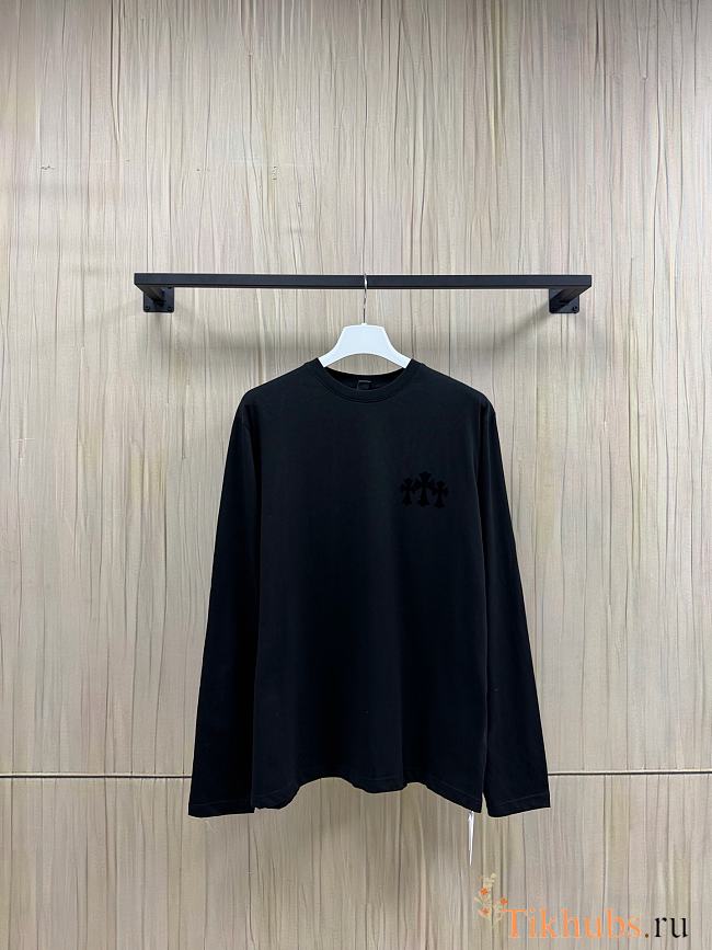 Chrome Hearts Triple Cross Flocking Long Sleeve T-Shirt - 1