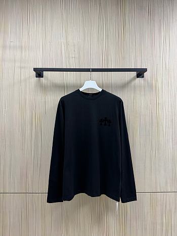 Chrome Hearts Triple Cross Flocking Long Sleeve T-Shirt