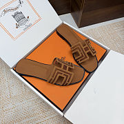 Hermes Geometric Embroidered Oran Sandals - 6