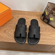 Hermès Men's Izmir Sandals Black Epsom Leather - 4