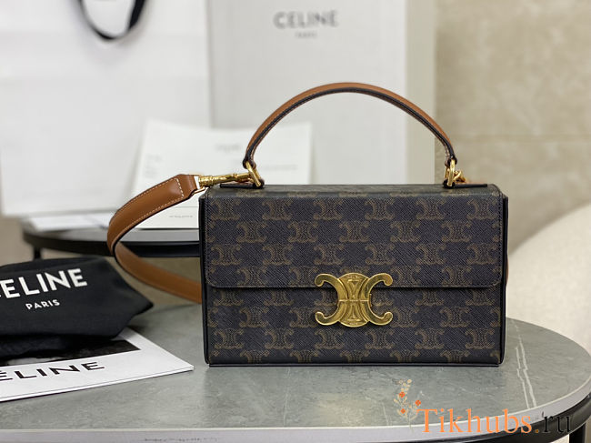 Celine Triomphe Box Top Handle Bag 22x13.5x6cm - 1