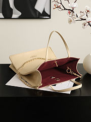 Chanel Small Shopping Bag Vertical Tote Calfskin Beige 28.6x23.5x9.5 - 4