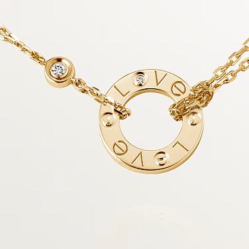 Cartier LOVE pendant, 2 diamonds Necklace Yellow Gold