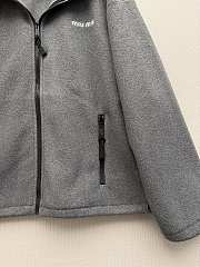 Miu Miu Fleece zippered hoodie jacket Grey - 2