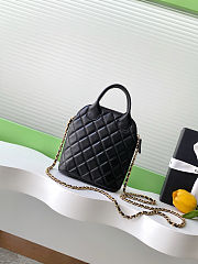 Chanel Suede Shiny Lambskin Quilted Top Handle Clutch With Chain 18-17-6cm - 6