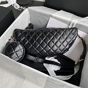  Chanel Aged Calfskin Quilted Waist Bag with Coin Purse Black 34x15x6cm - 4