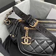  Chanel Aged Calfskin Quilted Waist Bag with Coin Purse Black 34x15x6cm - 2