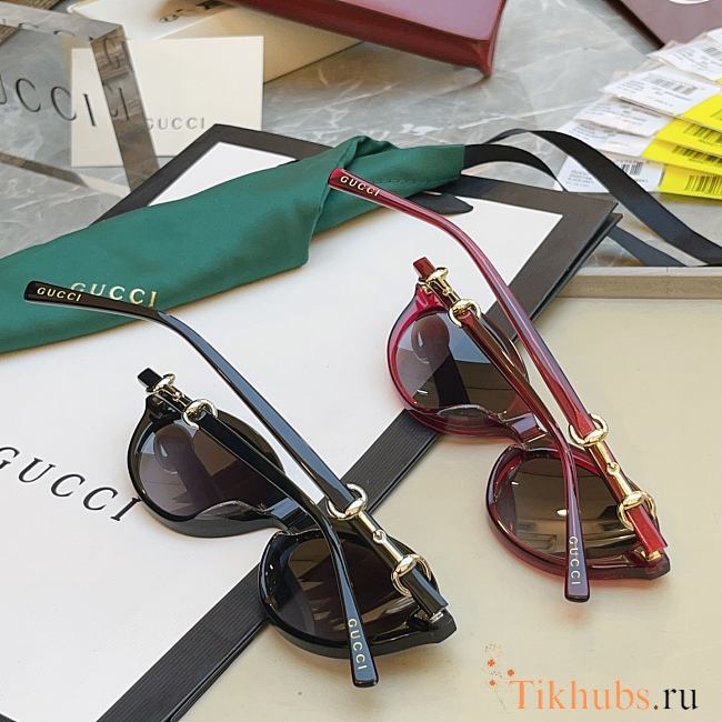  Gucci Horsebit oval-frame sunglasses - 1