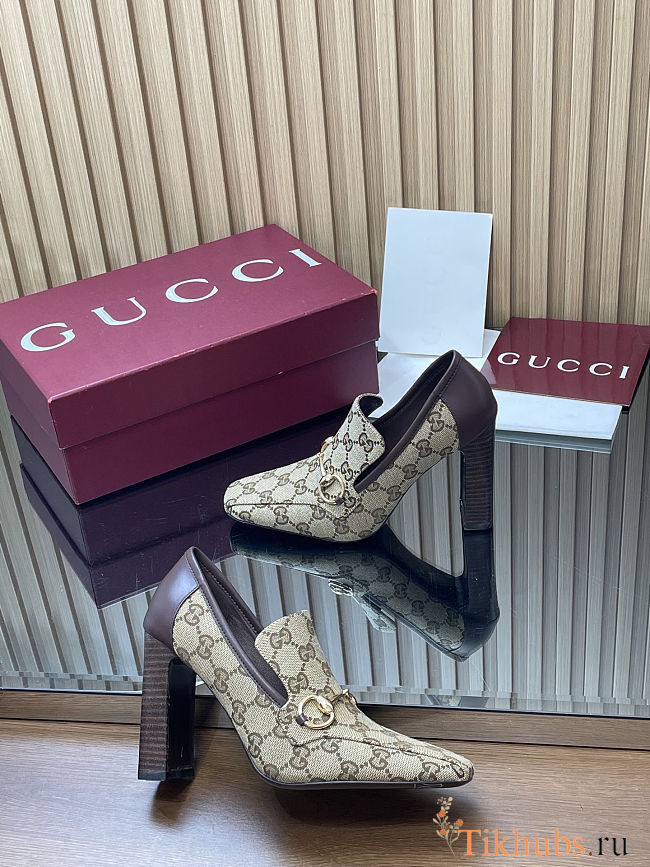 Gucci GG Canvas Horsebit Pumps - 1