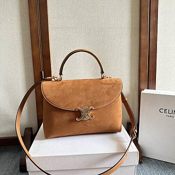  Celine Medium Nino Bag in Nubuck Calfskin camel 25.5 x 18.5 x 10 cm