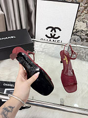 Chanel Red Mesh Slingback Sandals - 2