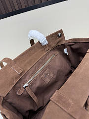  Prada Medium Suede Tote Bag Brown 35×24×11cm - 6