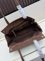  Prada Medium Suede Tote Bag Brown 35×24×11cm - 3
