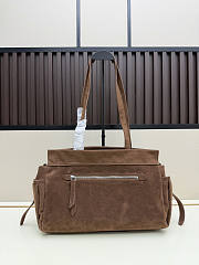  Prada Medium Suede Tote Bag Brown 35×24×11cm - 2