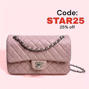 Chanel Flap Bag Pink Caviar Pink Pastel A01112 Size 25.5 x 15.5 x 6.5 cm