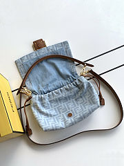 Fendi Light Blue FF Denim Mamma Baguette Bag 26.5x8.5x18cm - 6