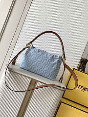 Fendi Light Blue FF Denim Mamma Baguette Bag 26.5x8.5x18cm - 5