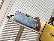 Fendi Light Blue FF Denim Mamma Baguette Bag 26.5x8.5x18cm - 4