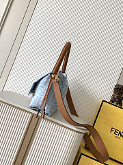 Fendi Light Blue FF Denim Mamma Baguette Bag 26.5x8.5x18cm - 2