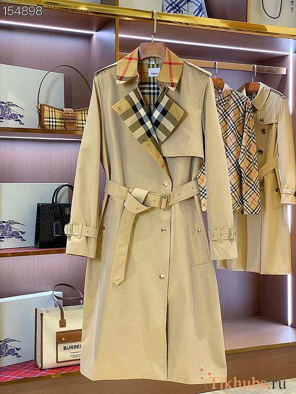  Burberry Check Panel Trench Coat  - 1
